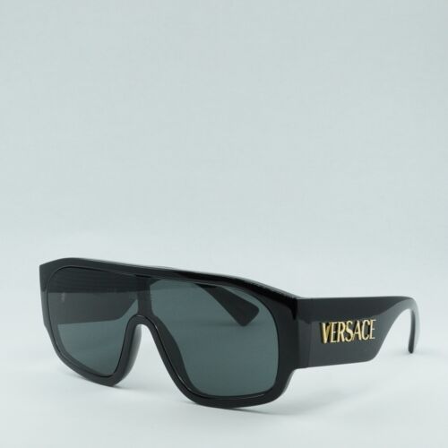 Pre-owned Versace Ve4439 Gb1/87 Black/dark Grey 133-1-145 Sunglasses In Gray