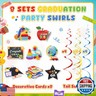 TaoBary 18 Pcs Preschool Graduation Decorations 3 Kindergarten Graduation Banner 12 Hanging Swirls 3 Honeycomb Centerpieces for Boy Girl Kindergarten 2025 Preschool Grads Decorations Party Supplies