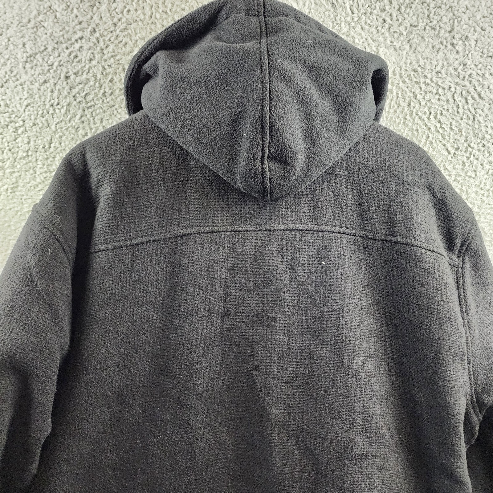 Hedge Conscious Zip Insert Hooded Jacket Men's XXL Black Wool Blend Button Front - Picture 15 of 15