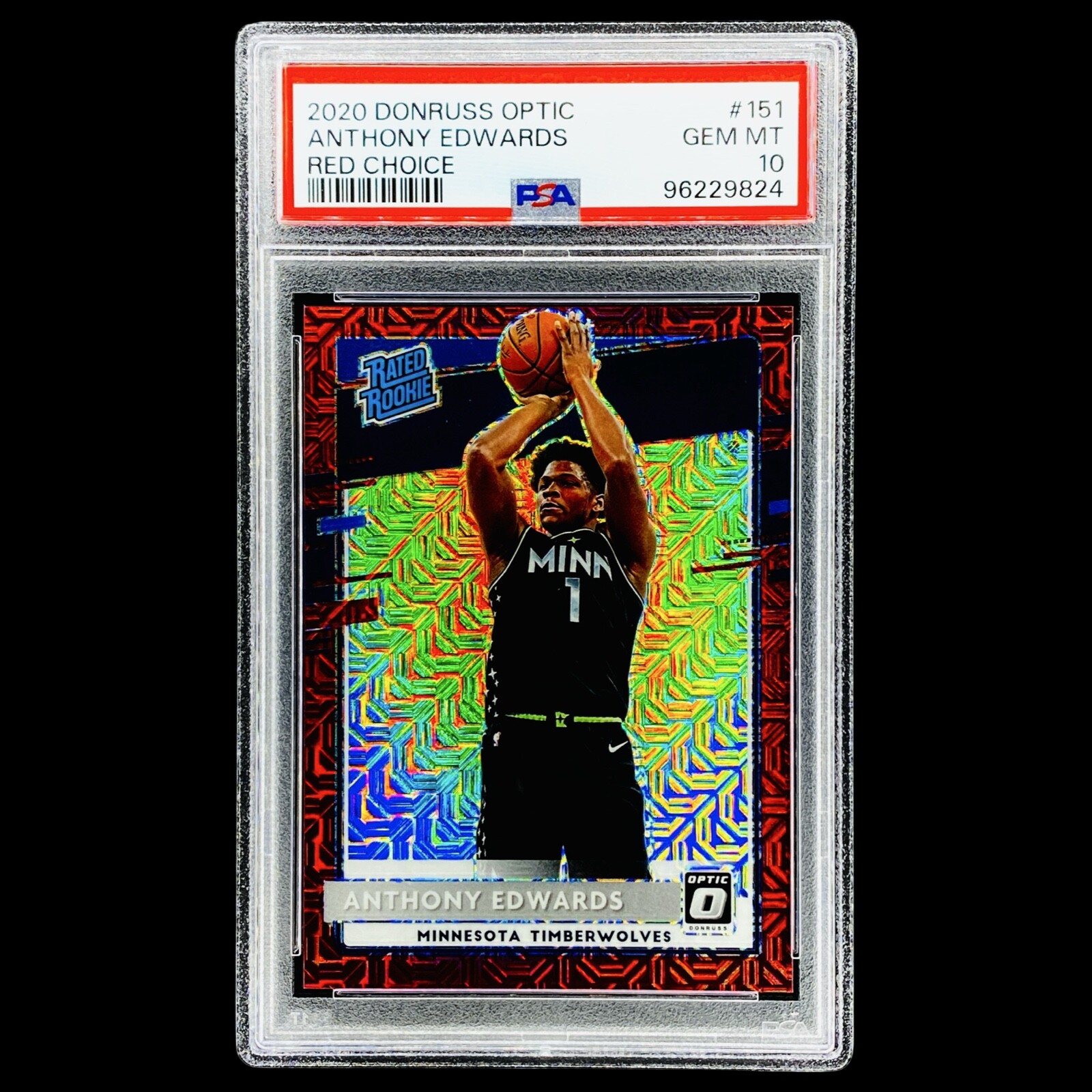 Anthony Edwards Rookie RC Choice Refractor #/88 PSA 10 GEM MINT Wolves SSP