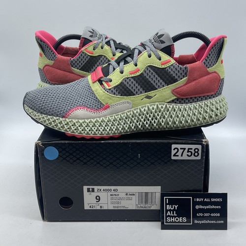 Size 9 - adidas ZX 4000 Futurecraft 4D Grey Yellow Grey Size 9 - adidas ZX 4000 Futurecraft 4D Grey Yellow Grey