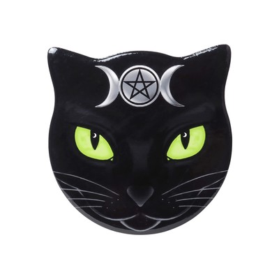 Alchemy Gothic Triple Moon Cat Ceramic Coaster