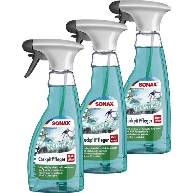 3x Sonax Cockpitpfleger Matte Effect Ocean-Fresh Nettoyant IntÃ©Rieur 500 Ml