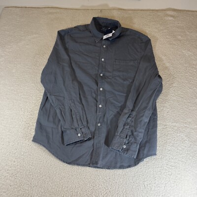 Topman Classic Fit Gray Long Sleeve Button-Up Shirt XXL