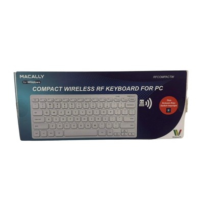 NEW Macally for Windows Compact Wireless RF Keyboard for PC White