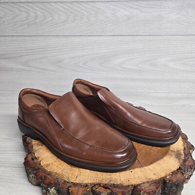 Drexlite Dress Shoes Brown Slip On Leather Adult Men's Size 13 EEE *WORN ONCE*