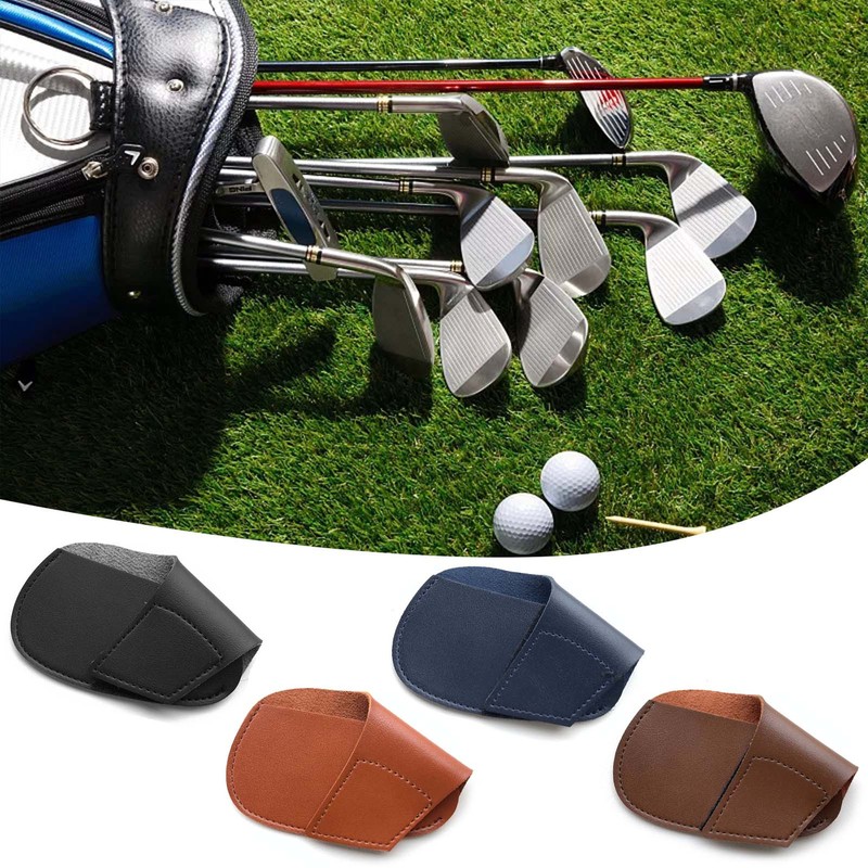 Golf Iron Head Cover Leather Golf Club Protective Headcover 