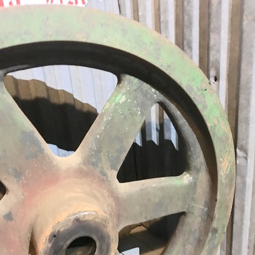 Vintage Flat Belt Pulley 30 X 4 1/4 Table Base Steampunk