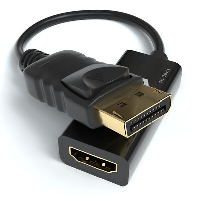 Displayport zu HDMI Adapter 4K 30hz DP 1.2 Konverter UltraHD Audioübertragung