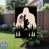 Starlit Patio Patriotic Sasquatch Garden Flag 12x18 Inch Double Sided American Flag Rock Hand Forest Outdoor Banner Funny Yard Decor for Independence Day July Fourth Porch Lawn Decoration