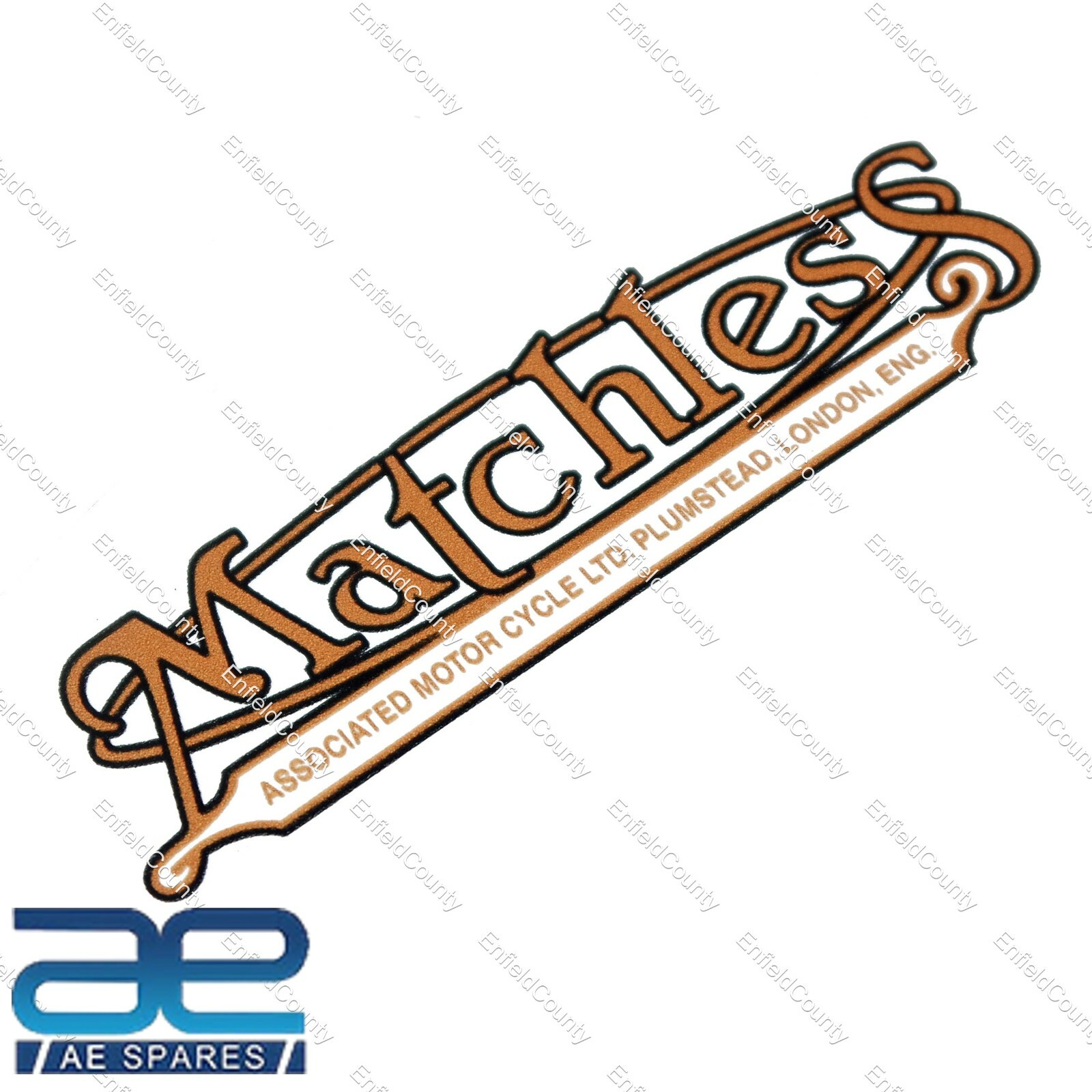 For Matchless Motorbike Gold Decal Sticker 2 Unit Size 105mm X 65mm
