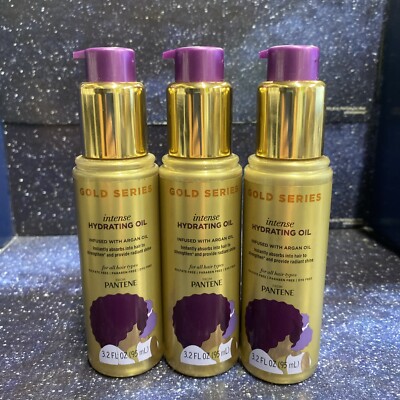 3X Pantene Gold Series Intense Hydrating Oil For All Hair Tyes 3.2 Oz