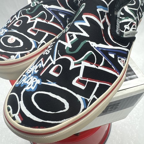 Pre-owned Vans Marc By Marc Jacobs X  Slip On Logo Skate Shoe Sneakers Sz 9 Us Graffiti Blk In Multicolor