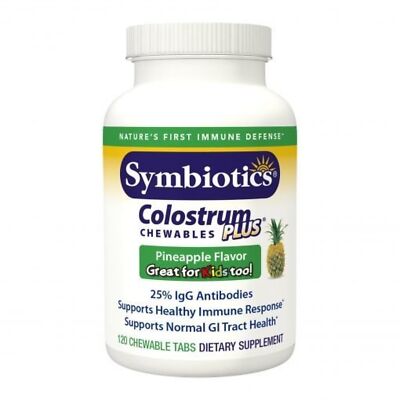 Жевательные таблетки Symbiotics Colostrum Plus с ананасом 120 жевательных таблеток