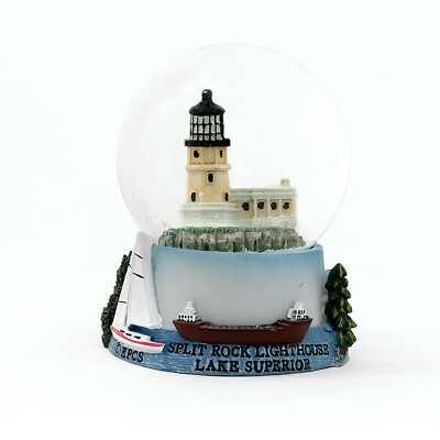 Split Rock Lighthouse, MN Snow Globe Polystone 3 1/2'' X 2 1/2''