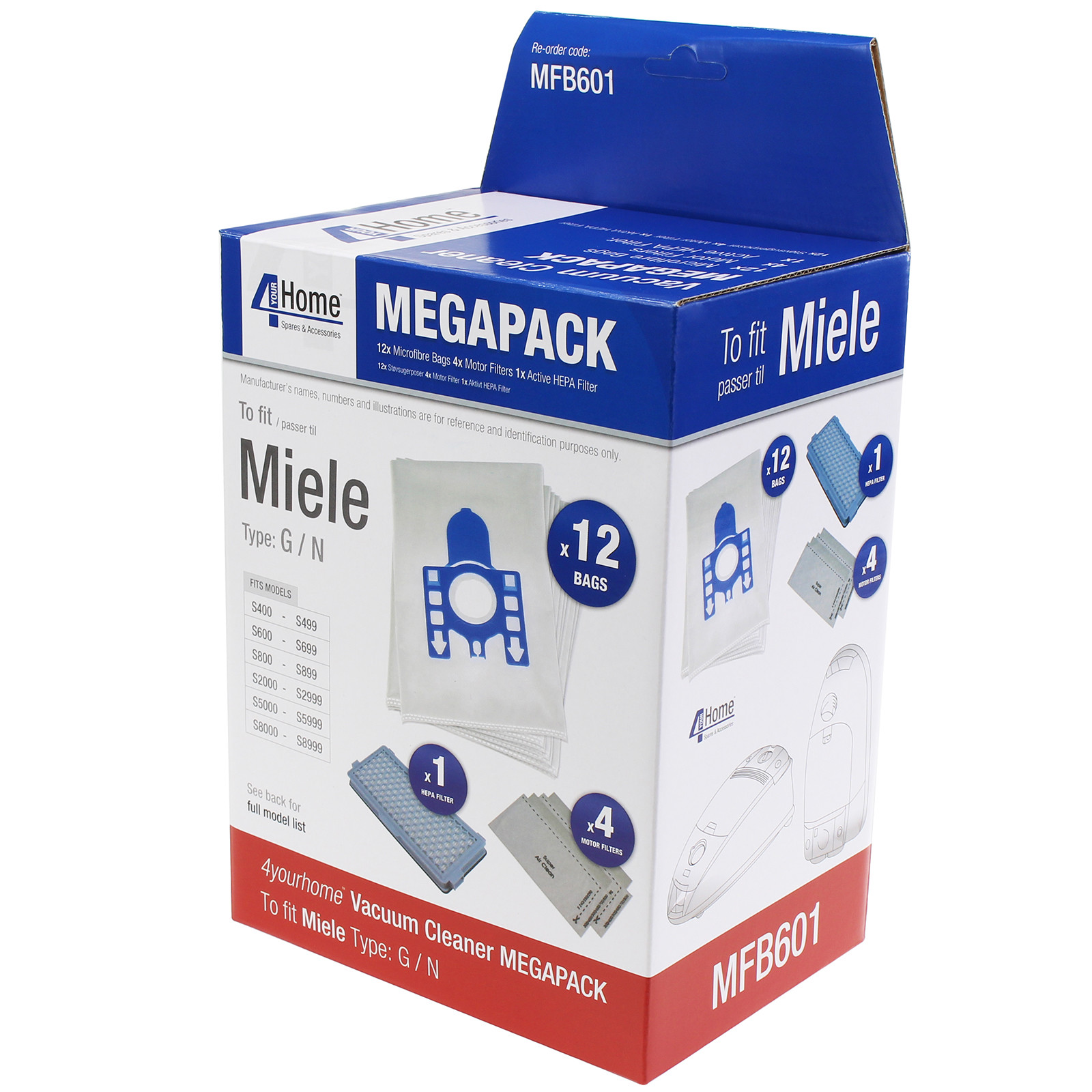 12 x Miele S5211 GN Vacuum Cleaner Hoover Dust Bags & Filters ...