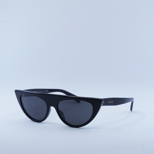 Pre-owned Celine Cl40228i 01a Shiny Black/smoke 56-17-140 Sunglasses Authentic In Gray