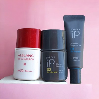 Sofina iP Skin Care UV protector 01, 02 Alblanc UV Emulsion III