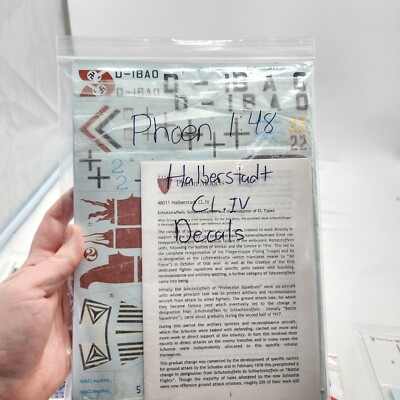 PHEON 48011 1/48 Scale Halberstadt CL.IV Model Airplane Decals