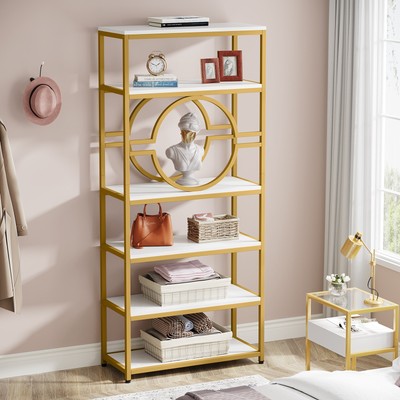 Tribesigns 6-Tier Modern Bookshelf, Open Bookcase Etagere Shelves Display Rack