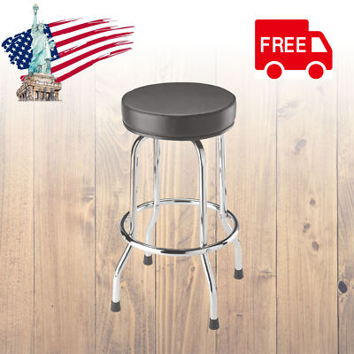 BIG RED Torin Swivel Bar Stool Padded Garage Shop Seat Plated Legs,Black,TRP6185