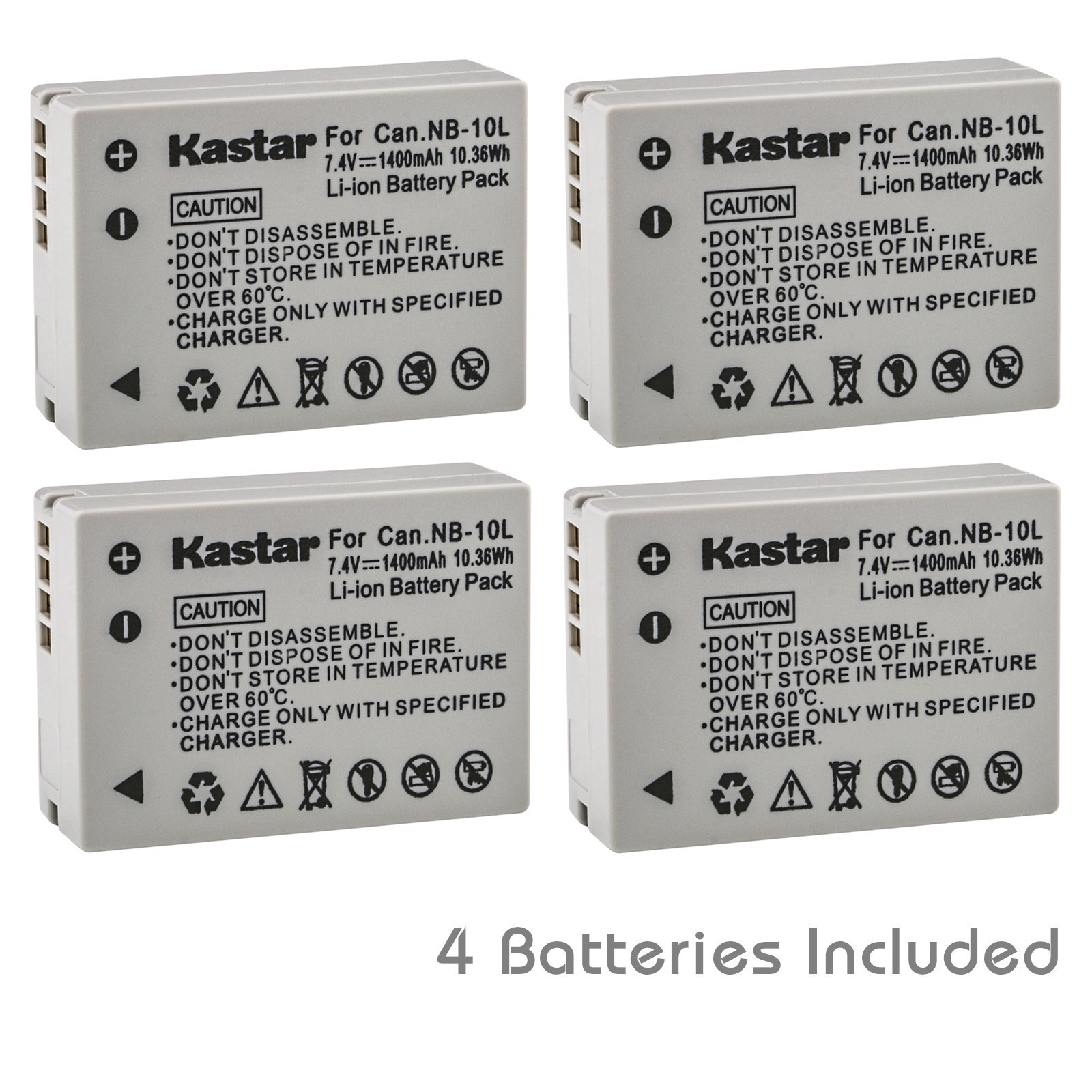Kastar Battery for Canon NB-10L CB-2LC Canon PowerShot G1X G15 SX40 HS SX50 SX60