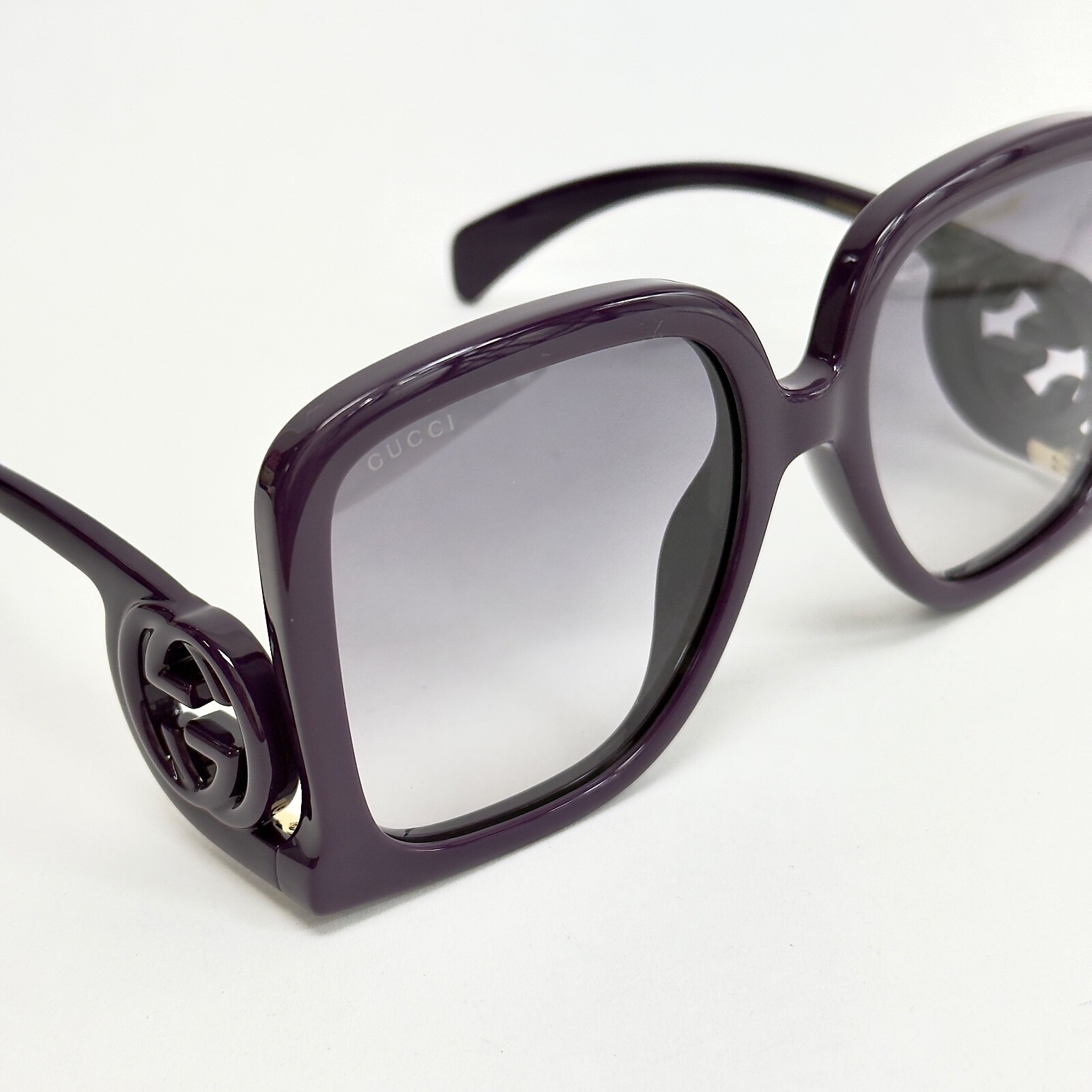 Pre-owned Gucci 1326 Violet Purple Gg Logo 003 Fashion Oversized Runway Sunglasses Gg1326s In Gray