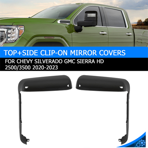 Верхние + боковые крышки зеркал заднего вида для Chevy Silverado/GMC Sierra 2500 3500 HD 2020-2023