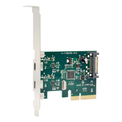 PCI-E 4x Express to USB 3.1 USB-C Type C Dual Port Add on Riser Expansion Card r