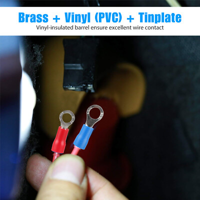 300PCS Insulated Electrical Wire Splice Terminal Spade Crimp Ring Connectors Kit