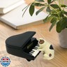 Refintural Cute Cat Playing Piano Statue - Resin Sculpture for Desk Decor in Office, Bedroom, or Fairy Garden (No-Sound Piano Statue)