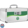 Medicine Lock Box, First Aid Safe Medication Storage Box, Layered Aluminum Daily Medicine Lockable Box with Key 14 * 8.46 * 7.48 Inch (Large)