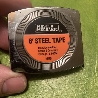 Vintage Master Mechanic 6  Steel Tape Measure Lufkin Blade MM6 Chicago