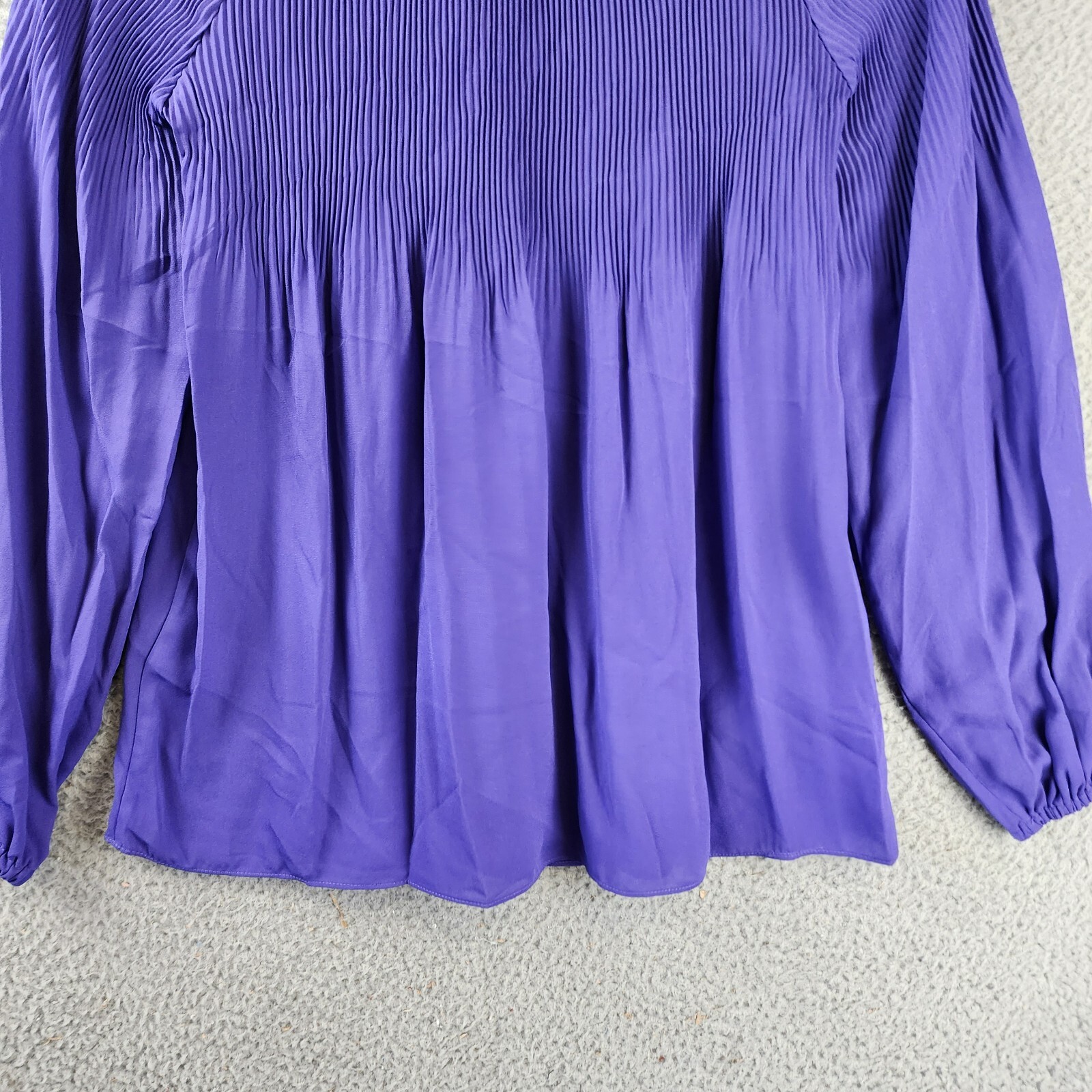 Lauren Ralph Lauren Ruched 1/4-Placket Top Womens XS Violet Amthyst Long Sleeve - Picture 12 of 12
