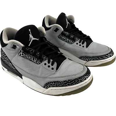 Men s 2014 Nike Air Jordan 3 Retro Wolf Grey Basketball Shoes size