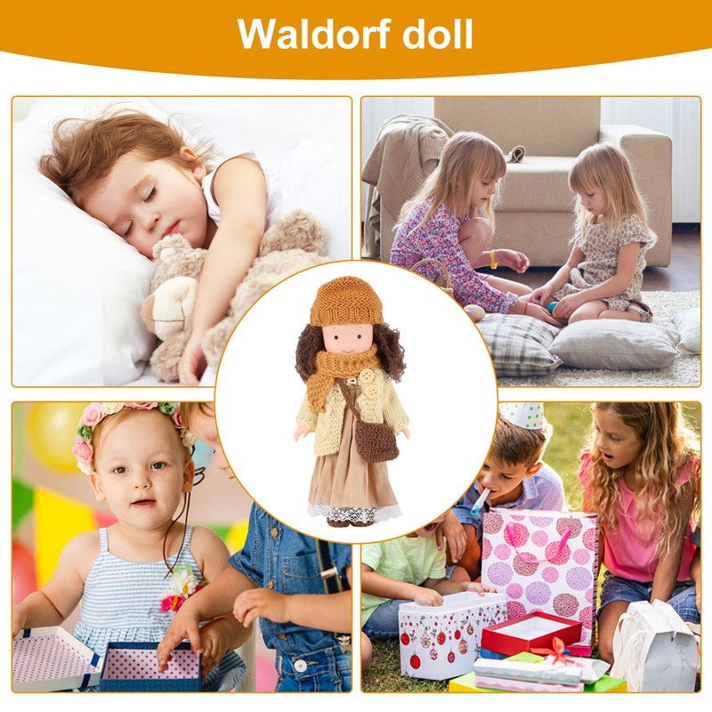 25cm/10inch Doll Waldorf Plush Doll Handmade Cotton Play Doll Girl Birthday Gift