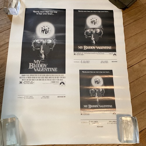 Original 1981 My Bloody Valentine 23x17in Advertising Movie