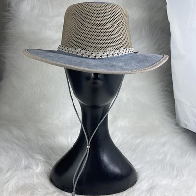 MONTEREY BAY BREEZE Men’s Suede Crushable Outback Sun Hat Tan Size S Handmade US