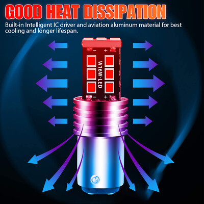 4PCS 1157 LED Red Strobe Flashing Blinking Brake Stop Tail Parking Light Bulbs