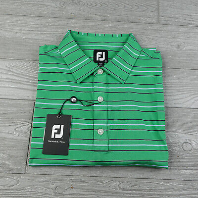 Footjoy FJ Outline Stripe Lisle Performance Polo Golf Shirt Men's L Large NWT