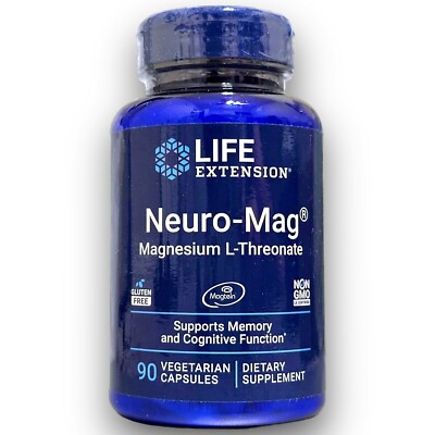 Life Extension Neuro-Mag Magnesium L-Threonate 90 Capsules from 2000 Magtein New