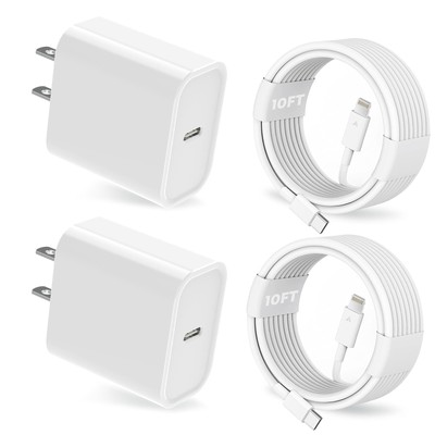 25W iPhone Charger, 2 Pack 25W PD USB C Wall Fast Charger Adapter with 2 Pack...