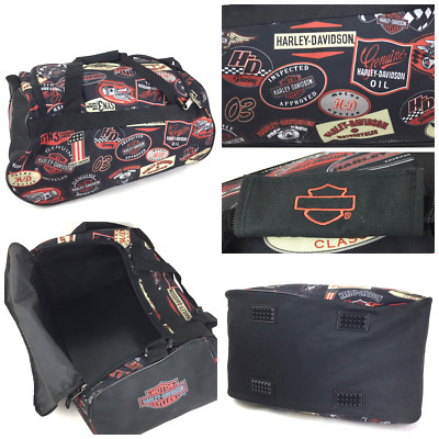 Harley Davidson Multiple Vtg Logo (20x9x10 in) Lightweight Travel Duffel Bag $55