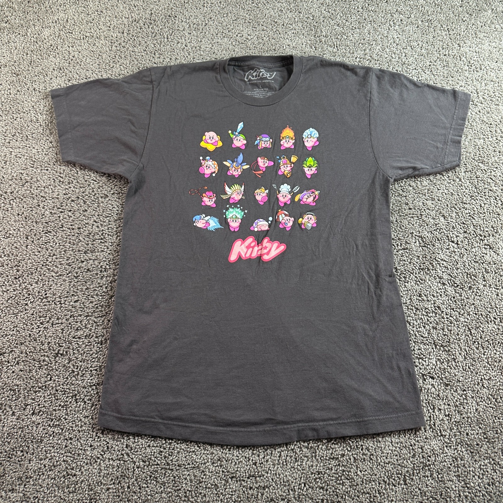 NEW ERA × KIRBY 長袖Tシャツ Sサイズ 黒2025未使用新品 Kirby Shirt Mens Large Gray Brown Nintendo Short Sleeve