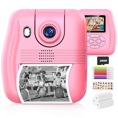 Instant Print Camera Gift For Kids Age 312 Girls Boys 1080p Hd Selfie Digital Ca