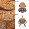 Kosiyi Dog Clothes for Small Dogs Girl Winter Dog Sweater Dress, Warm Fleece Princess Plaid Doggie Sweater Girl Boy, Shih Tzu Pet Festival Outfits Apparel, M, Khaki