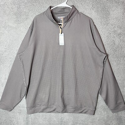 Peter Millar Pullover Mens XXL Houndstooth Wicking Perth 1/4 Zip Performance