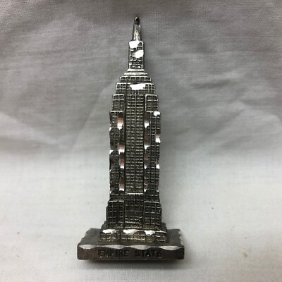 Vintage Pewter Empire State Building New York City Souvenir Made In USA