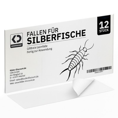 Köder-Discount Silberfischfallen, 12 Stück, Giftfreie Monitoring-Fallen