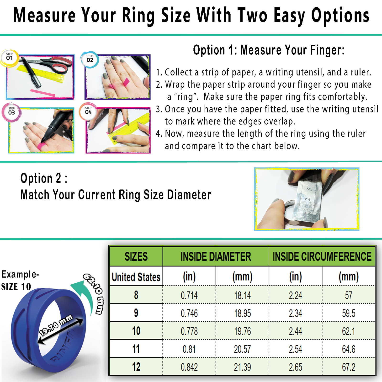 Silicone Wedding Rings| Wedding Bands by RINFIT for Men & Women- 4 Ring pack 